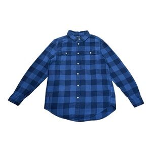 Polo Ralph Lauren Blue Flannel Button Down Shirt Boys Sz XL